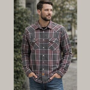 Flannel Plaid Pearl Snap Men's Shirt